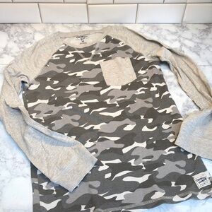 OshKosh Boys Gray Camouflage Long Sleeve Thermal Weave Shirt